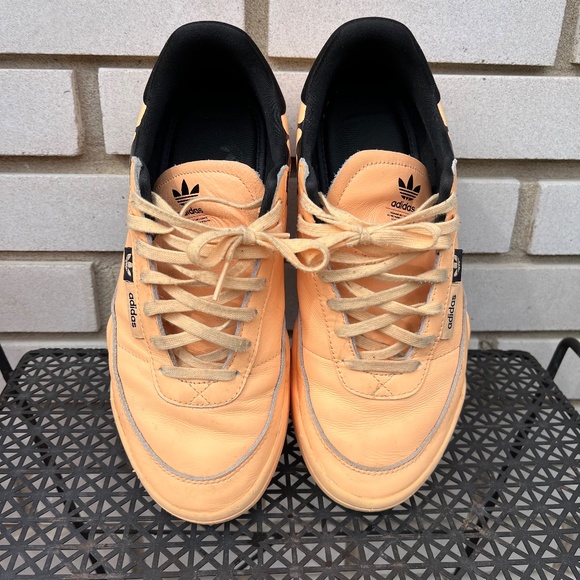 Adidas Orange Her Court Paint Drip Cloud Foam Sneakers 9 - Picture 5 of 10